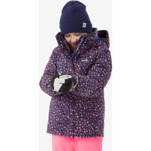 Warme en waterdichte ski-jas voor kinderen 500 luipaardmotief