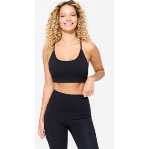 Naadloze ribstof sportbeha met lichte ondersteuning