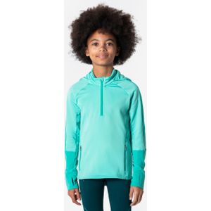 Shirt run warm met lange mouwen en rits meisjes groen/turquoise