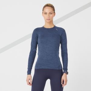 Ademend hardloopshirt met lange mouwen voor dames skincare light blauw