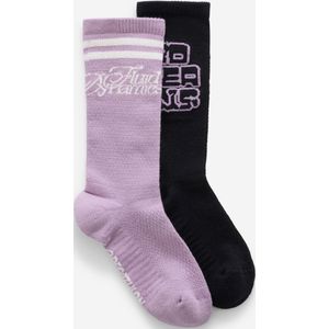 Halfhoge sokken paars/bruin 2 paar