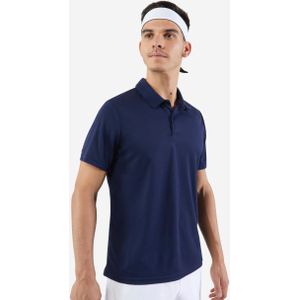 Tennispolo voor heren essential korte mouwen marineblauw