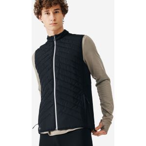 Bodywarmer voor hardlopen heren run 500 warm zwart