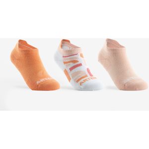 Tennissokken rs 160 kinderen laag 3 paar oranje/roze