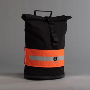 Reflecterende rugzakband voor op de fiets dag/nacht fluo-oranje