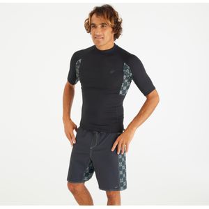 Rashguard met korte mouwen upf50+ voor surfen heren zwart