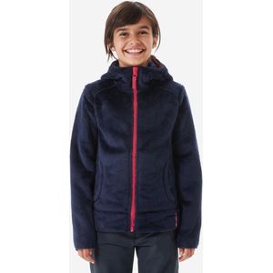 Warme fleece jas voor wandelen kinderen van 7-15 jaar mh500 marineblauw