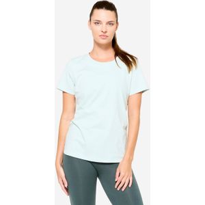 T-shirt dames met ronde hals katoen lichtgroen