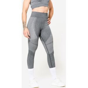 Naadloze fitnesslegging met hoge taille en smartphonezak grijs
