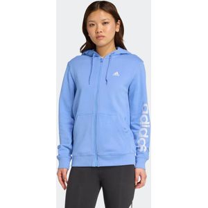 Fitnesshoodie met rits voor dames blauw