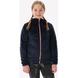 Warme fleece jas voor wandelen kinderen van 7-15 jaar mh500 marineblauw