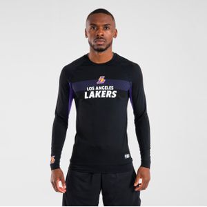 Ondershirt voor basketbal heren/dames nba los angeles lakers ut500 zwart