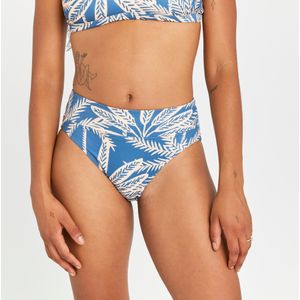Bikinibroekje voor dames surfen savana palmer hoge taille blauw