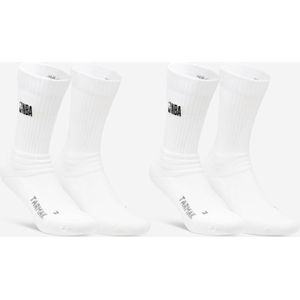 Basketbalsokken nba heren/dames so900 wit set van 2 paar