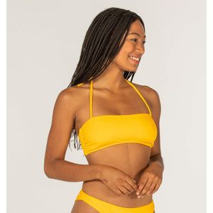 Bikinitop voor surfen laura geel bandeau met uitneembare pads
