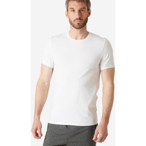 T-shirt voor fitness heren 500 slim fit gletsjerwit