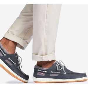 Leren bootschoenen voor zeilen heren clipper blauw