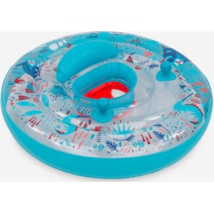 Opblaasbare zwemband met zitje en handgrepen voor baby's van 7-15 kg transparant