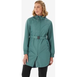 LAMA Stijlvolle lange regenjas, uniseks, regenponcho met waterdichte klepzak, capuchon, trekkoord, regenkleding, regencape, regenjas, voor volwassen dames en heren, geel, One Size