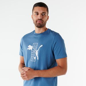 Fitness t-shirt heren katoen blauw