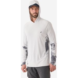 Uv-werend shirt voor vissen 500 met capuchon upf 50+ grijs