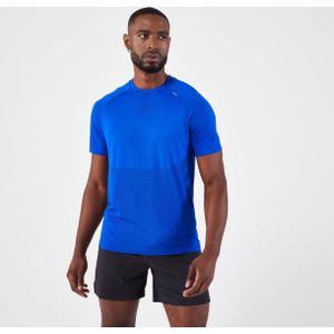 Naadloos hardloopshirt voor heren run 500 comfort indigoblauw