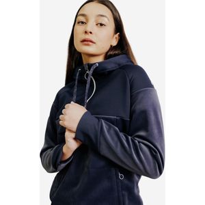 Warme damessweater voor ruitersport 900 blauw