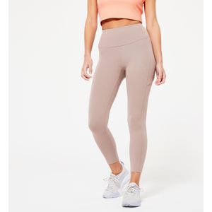 Modellerende fitness legging voor dames 520 7/8-lengte kastanjebruin