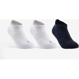 Lage tennisssokken rs 500 voor kinderen wit wit zwart set van 3 paar