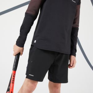 Tennisshort voor jongens dry zwart