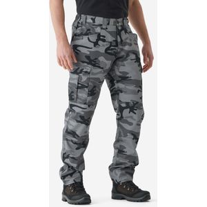 Stevige cargobroek steppe 500 camouflage zwart
