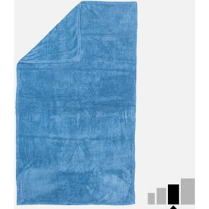 Superzachte microvezel handdoek blauw maat l 80 x 130 cm