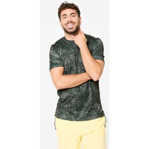 Ademend fitness-t-shirt voor heren ronde hals groen