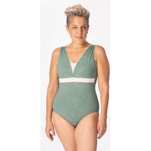 Badpak aquakokoon geschikt voor borstprothese na borstamputatie groen