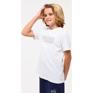 Katoenen kinder t-shirt wit met opdruk