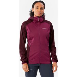 Softshell jas voor bergsport dames bietenrood