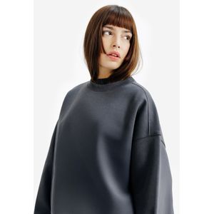 Damessweater met ronde hals elementals grijs