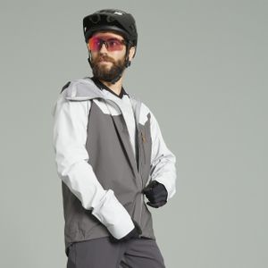 Mtb-regenjas voor all-mountain grijs