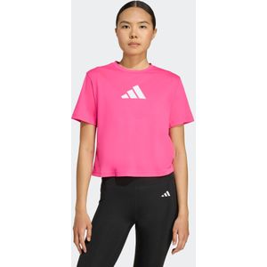 T-shirt met logoprint dames roze