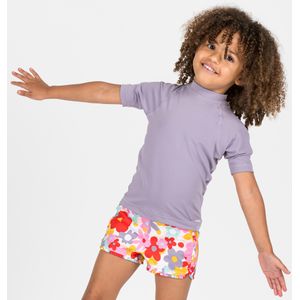 Zwemshort voor peuters en kleuters rood met bloemenprint