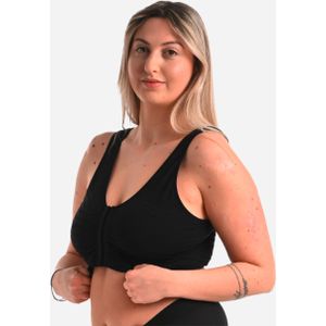 Sportbeha met voorsluiting zwart