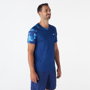 Badmintonshirt voor heren lite 560 marineblauw aqua