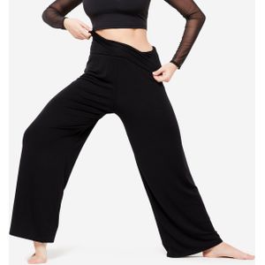 Wijde en soepele dansbroek voor moderne dans voor dames zwart