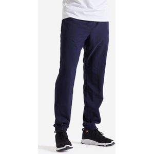 Ademende fitnessbroek voor heren normale pasvorm marineblauw