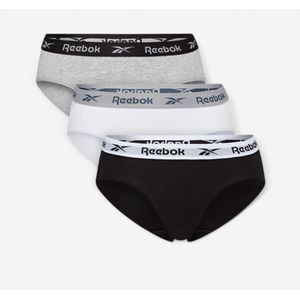 Set van 3 damesslips zwart wit grijs