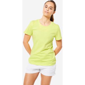 Fitnessshirt voor dames 500 essentials tropisch geel