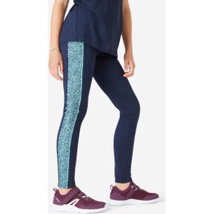 Ademende legging voor meisjes s500 marineblauw met print