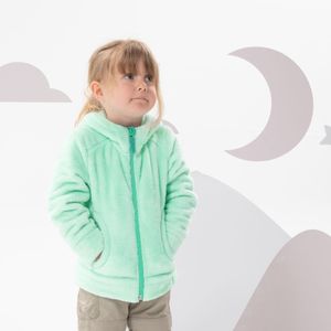Warme fleece jas voor wandelen mh500 turquoise kinderen 2-6 jaar