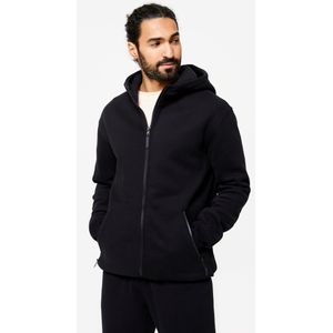 Capuchonvest voor fitness heren zwart