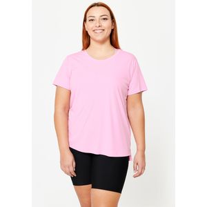 Dames-t-shirt voor cardiofitness plussize lichtroze